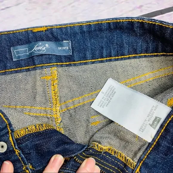 Levi’s Skirts denim raw frayed hem size 0 LIKE NEW - Picture 7 of 9
